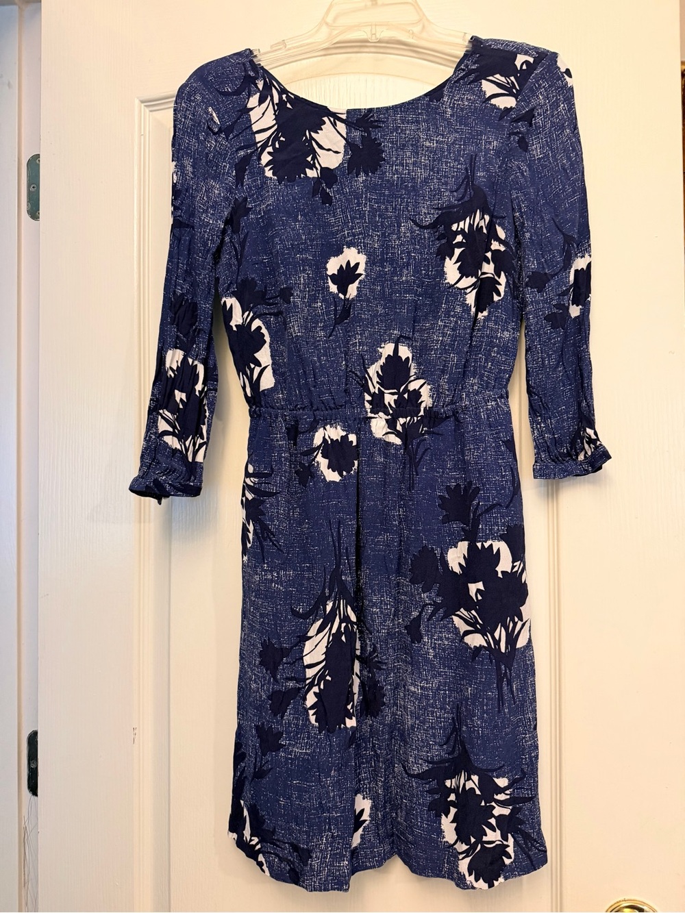 Boden blue and white floral 3/4 sleeve dress size 2R